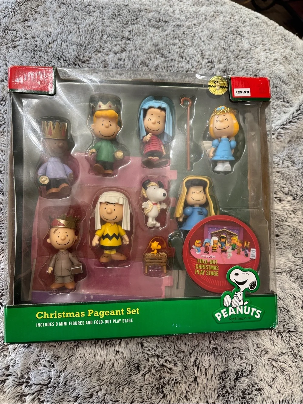 Peanuts Mini Figure Nativity Set CHRISTMAS PLAY 2010 Pageant Fold-Out Stage Box